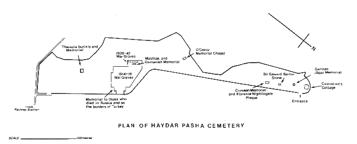 A map of the cemetary grounds